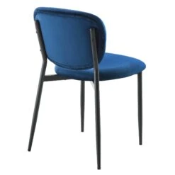 Kelmarsh Set Of 2 Navy Blue Velvet Upholstered Dining Chairs -Daals DCH 2128 NAVY VEL 2P WB5