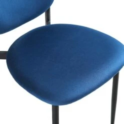 Kelmarsh Set Of 2 Navy Blue Velvet Upholstered Dining Chairs -Daals DCH 2128 NAVY VEL 2P detail2