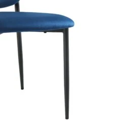 Kelmarsh Set Of 2 Navy Blue Velvet Upholstered Dining Chairs -Daals DCH 2128 NAVY VEL 2P detail3