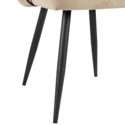 Oakley Set Of 2 Champagne Velvet Upholstered Dining Chairs With Contrast Piping -Daals DCH 2138 CHAMP VEL 2P detail2