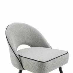 Oakley Set Of 2 Grey Boucle Upholstered Dining Chairs With Piping 20 Oakley Set Of 2 Grey Boucle Upholstered Dining Chairs With Piping -Daals DCH 2138 GREY BOUCLE 2P detail1