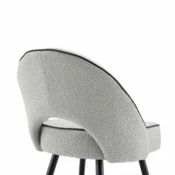 Oakley Set Of 2 Grey Boucle Upholstered Dining Chairs With Piping 22 Oakley Set Of 2 Grey Boucle Upholstered Dining Chairs With Piping -Daals DCH 2138 GREY BOUCLE 2P detail3