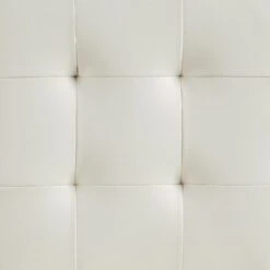 Keyston Set Of 2 Cream White PU Leather Upholstered Dining Chairs With Chrome Legs 18 Keyston Set Of 2 Cream White PU Leather Upholstered Dining Chairs With Chrome Legs -Daals DCH 2140 WHITE PU 2P detail2