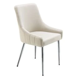 Garnet Set Of 2 Champagne Velvet Upholstered Dining Chairs With Back Handle 15 Garnet Set Of 2 Champagne Velvet Upholstered Dining Chairs With Back Handle -Daals DCH 2141 CHAMP VEL 2P WB2