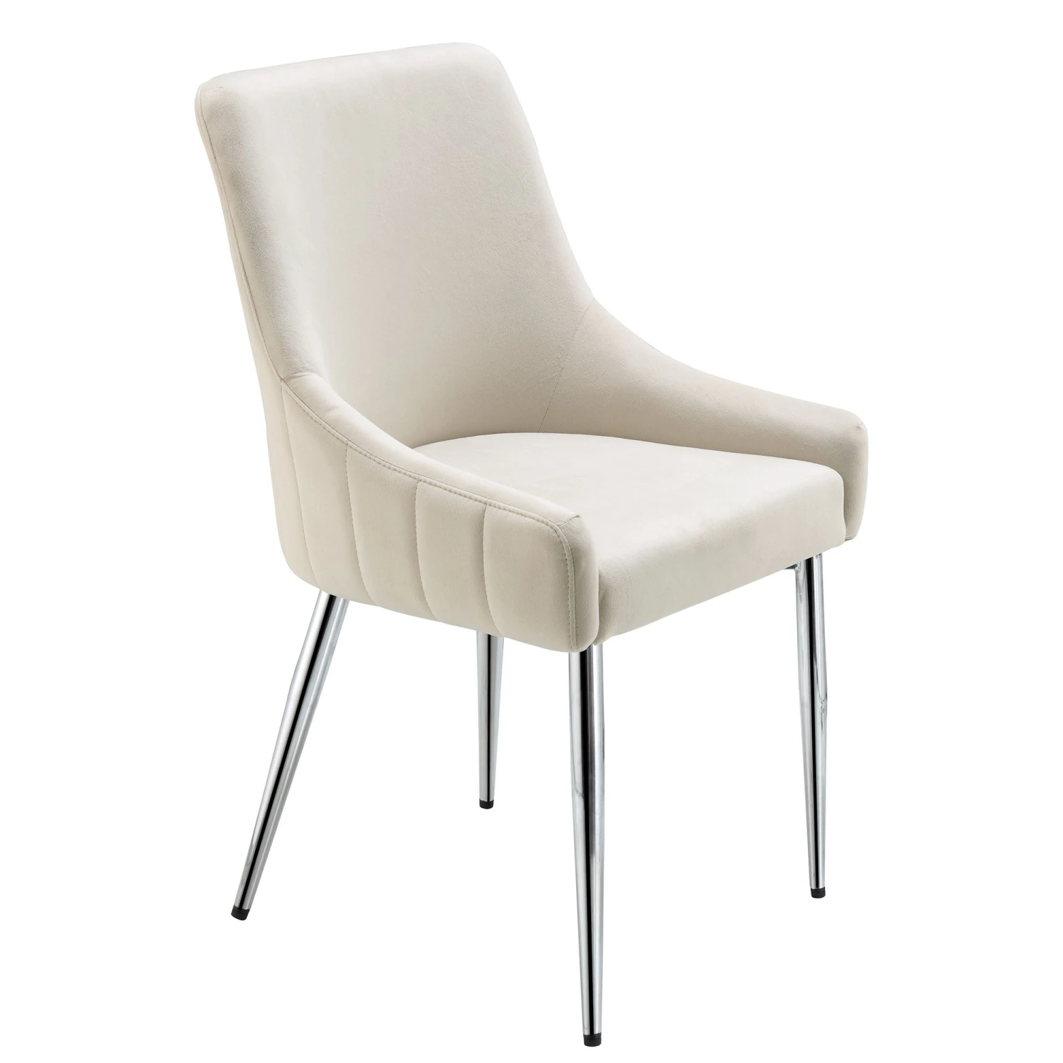 Garnet Set Of 2 Champagne Velvet Upholstered Dining Chairs With Back Handle 3 Garnet Set Of 2 Champagne Velvet Upholstered Dining Chairs With Back Handle - Image 3