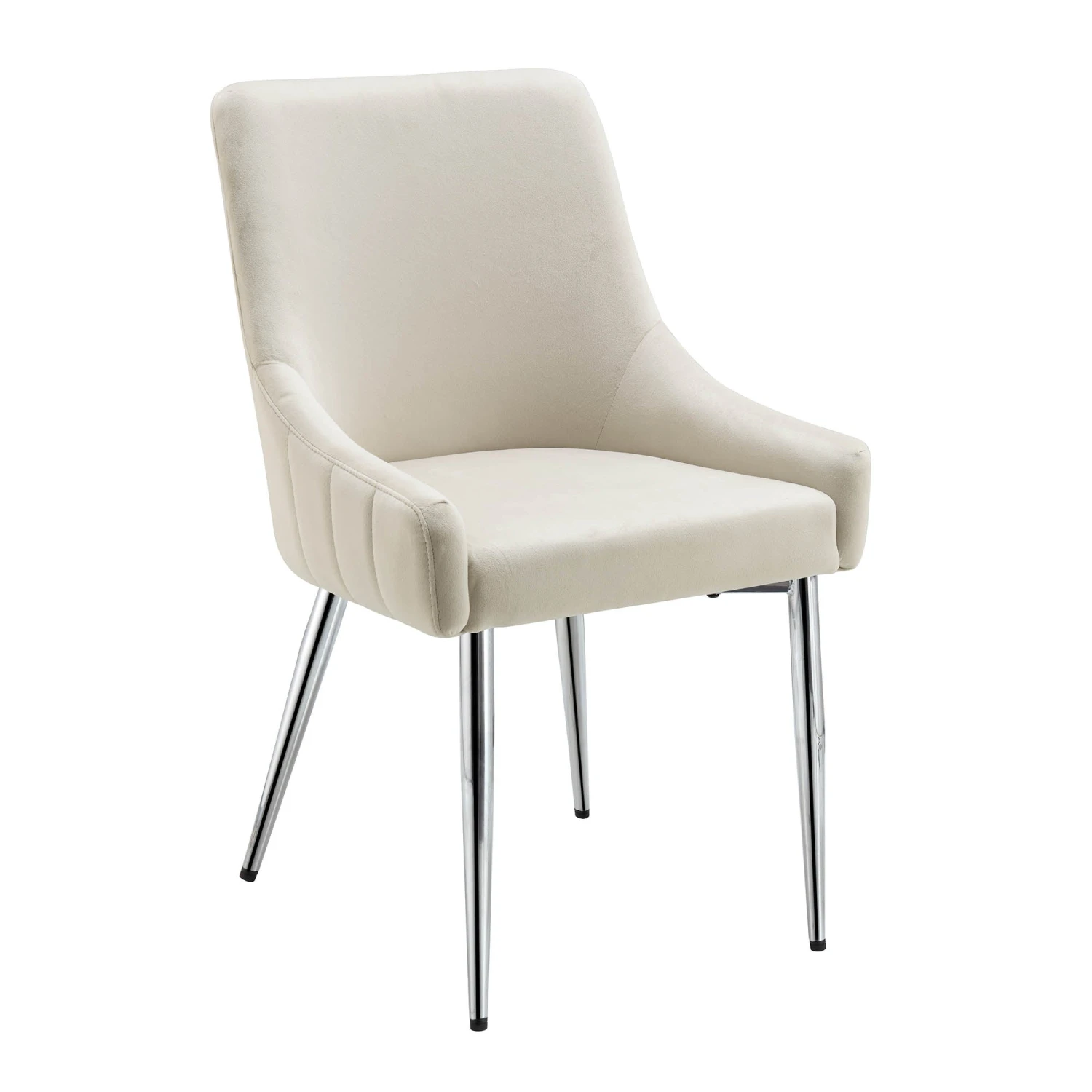 Garnet Set Of 2 Champagne Velvet Upholstered Dining Chairs With Back Handle 6 Garnet Set Of 2 Champagne Velvet Upholstered Dining Chairs With Back Handle - Image 6