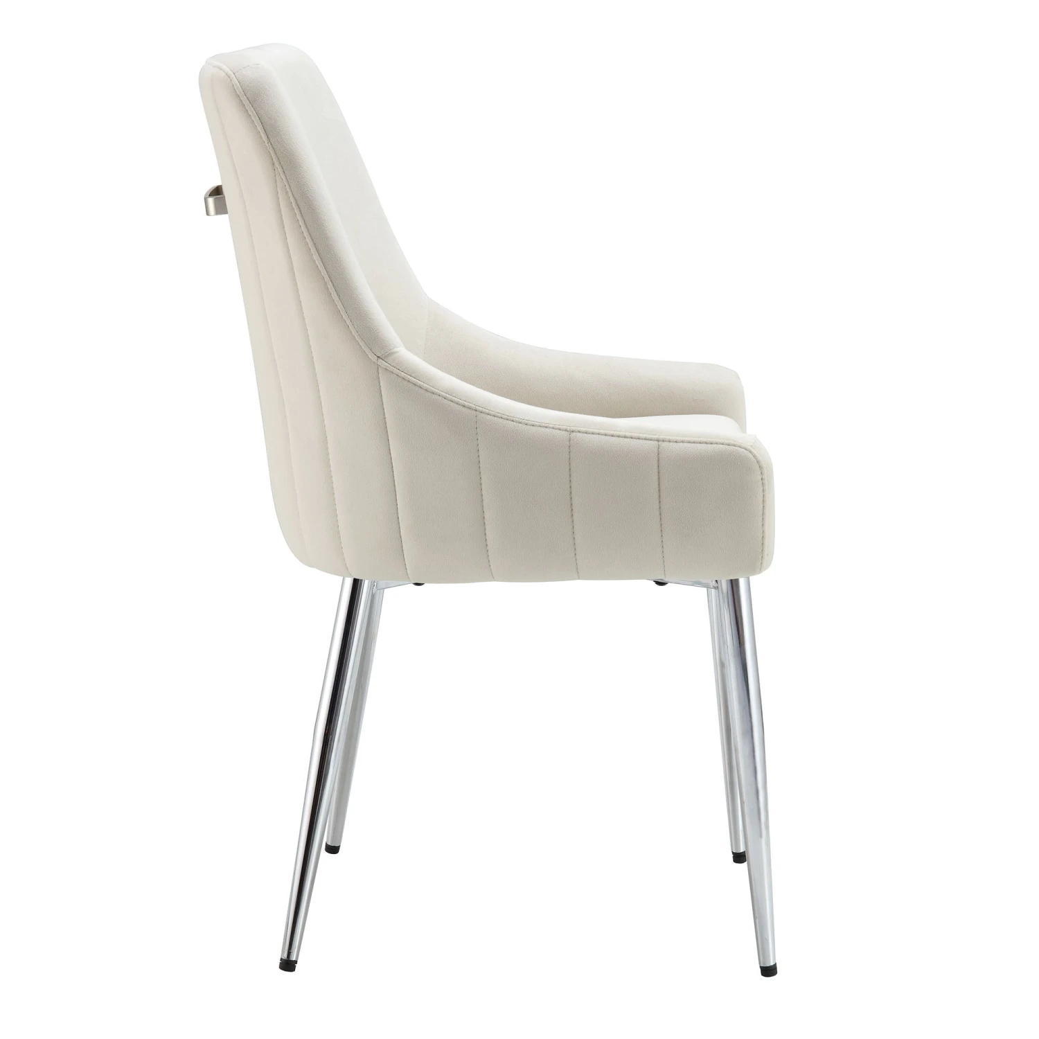 Garnet Set Of 2 Champagne Velvet Upholstered Dining Chairs With Back Handle 7 Garnet Set Of 2 Champagne Velvet Upholstered Dining Chairs With Back Handle - Image 7