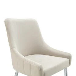 Garnet Set Of 2 Champagne Velvet Upholstered Dining Chairs With Back Handle 21 Garnet Set Of 2 Champagne Velvet Upholstered Dining Chairs With Back Handle -Daals DCH 2141 CHAMP VEL 2P detail1