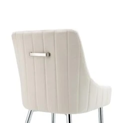 Garnet Set Of 2 Champagne Velvet Upholstered Dining Chairs With Back Handle 24 Garnet Set Of 2 Champagne Velvet Upholstered Dining Chairs With Back Handle -Daals DCH 2141 CHAMP VEL 2P detail4