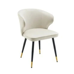 Langham Set Of 2 Champagne Velvet Upholstered Carver Dining Chairs 14 Langham Set Of 2 Champagne Velvet Upholstered Carver Dining Chairs -Daals DCH 2143 CHAMP VEL 2P WB2