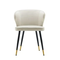 Langham Set Of 2 Champagne Velvet Upholstered Carver Dining Chairs 16 Langham Set Of 2 Champagne Velvet Upholstered Carver Dining Chairs -Daals DCH 2143 CHAMP VEL 2P WB3