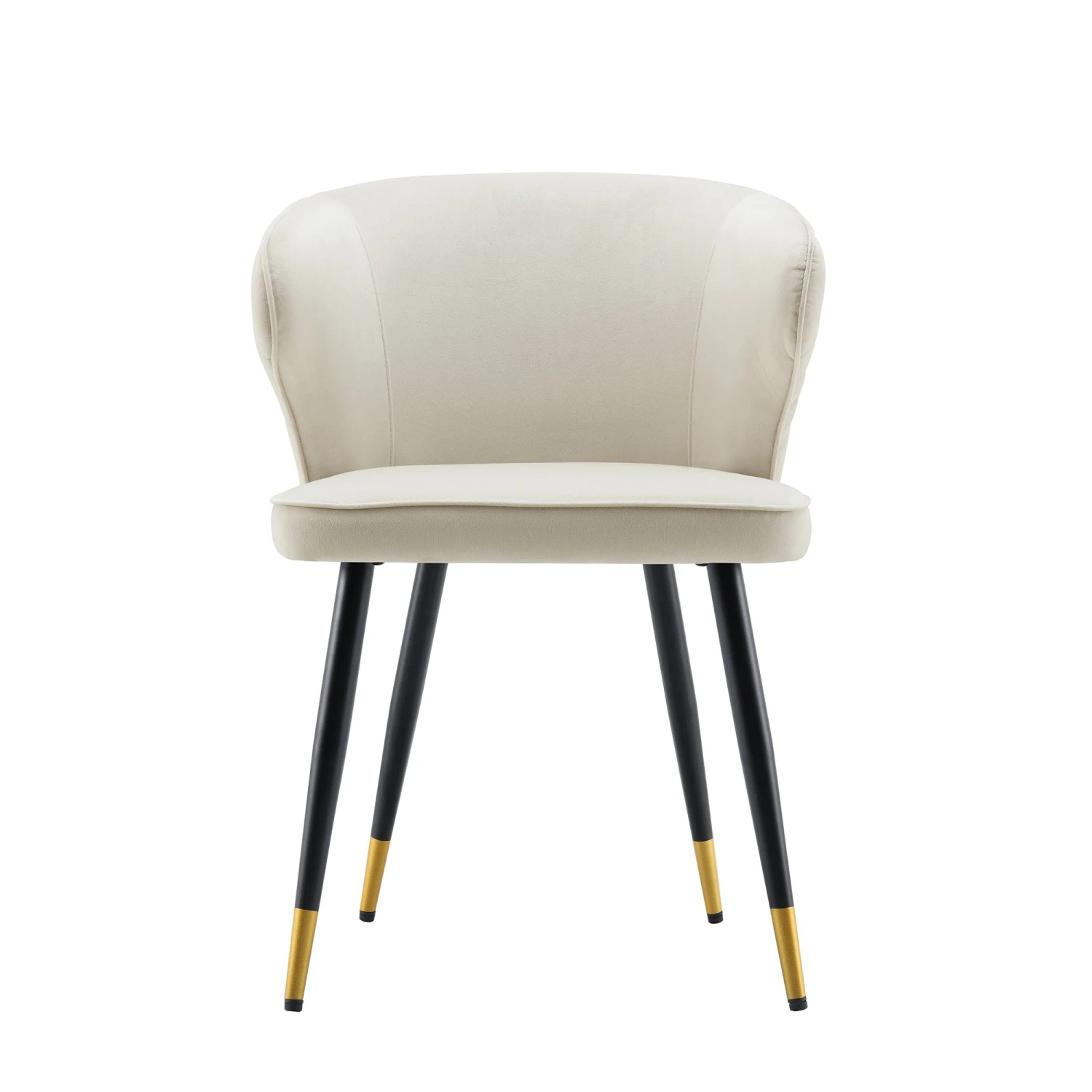 Langham Set Of 2 Champagne Velvet Upholstered Carver Dining Chairs 5 Langham Set Of 2 Champagne Velvet Upholstered Carver Dining Chairs - Image 5