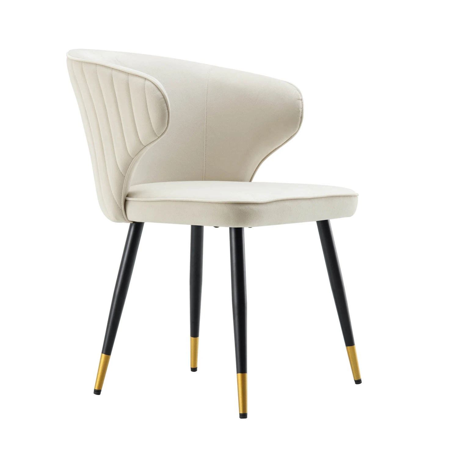 Langham Set Of 2 Champagne Velvet Upholstered Carver Dining Chairs 6 Langham Set Of 2 Champagne Velvet Upholstered Carver Dining Chairs - Image 6