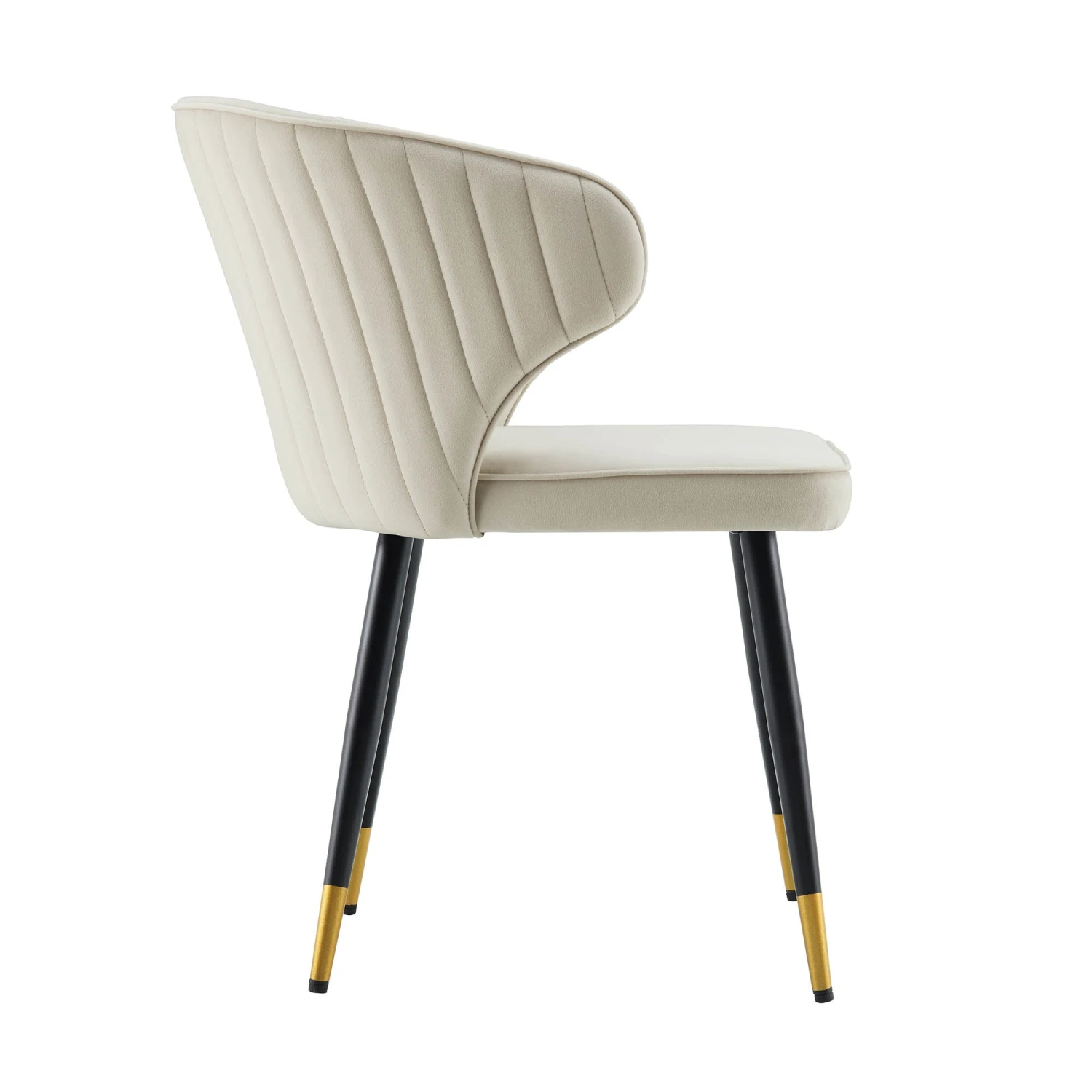 Langham Set Of 2 Champagne Velvet Upholstered Carver Dining Chairs 7 Langham Set Of 2 Champagne Velvet Upholstered Carver Dining Chairs - Image 7