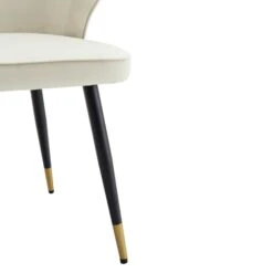 Langham Set Of 2 Champagne Velvet Upholstered Carver Dining Chairs 22 Langham Set Of 2 Champagne Velvet Upholstered Carver Dining Chairs -Daals DCH 2143 CHAMP VEL 2P detail3