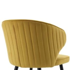 Langham Set Of 2 Mustard Velvet Upholstered Carver Dining Chairs 21 Langham Set Of 2 Mustard Velvet Upholstered Carver Dining Chairs -Daals DCH 2143 MUSTARD VEL 2P detail2