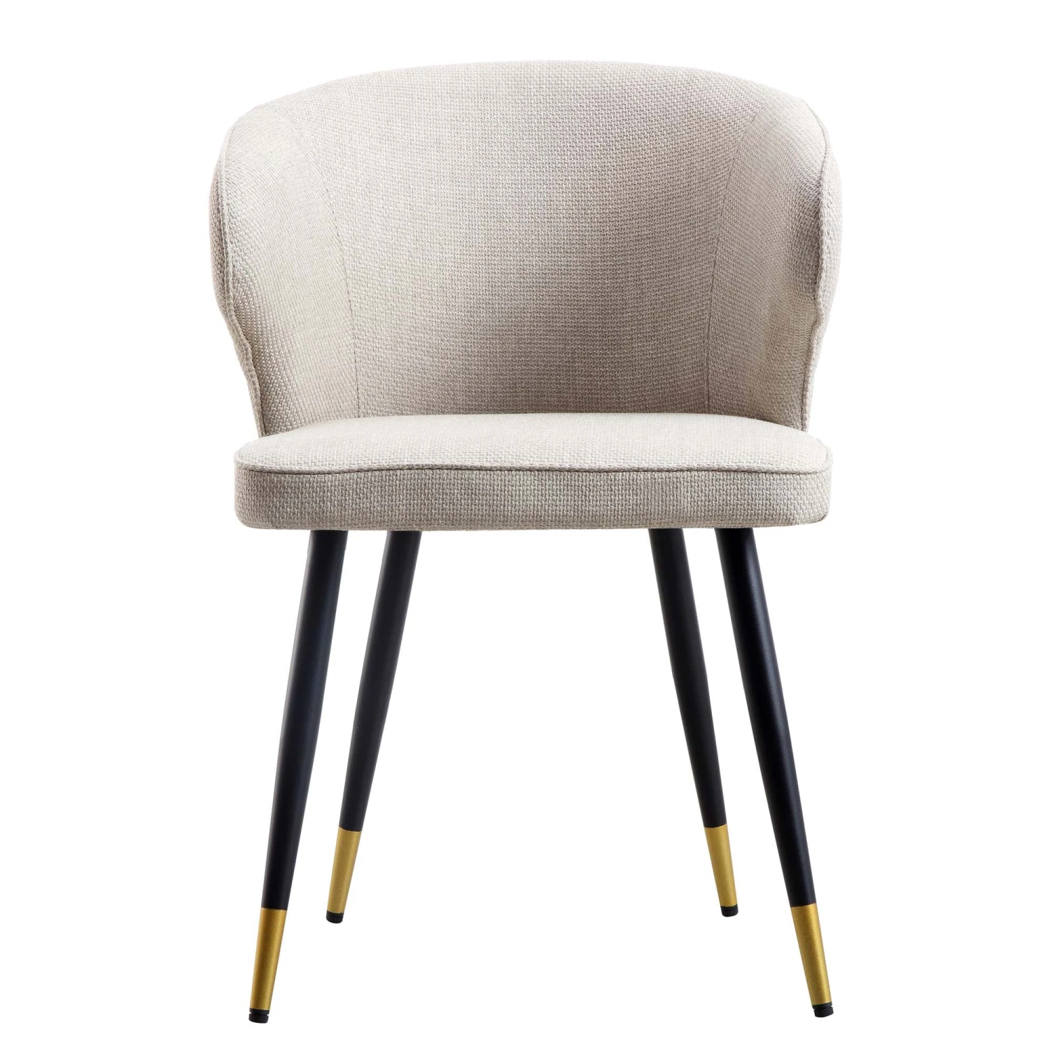 Langham Set Of 2 Oatmeal Woven Fabric Carver Dining Chairs With Fluted Back 6 Langham Set Of 2 Oatmeal Woven Fabric Carver Dining Chairs With Fluted Back - Image 6