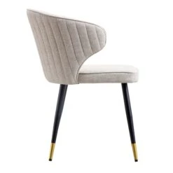 Langham Set Of 2 Oatmeal Woven Fabric Carver Dining Chairs With Fluted Back 21 Langham Set Of 2 Oatmeal Woven Fabric Carver Dining Chairs With Fluted Back -Daals DCH 2143 TAUPE WOV 2P WB5