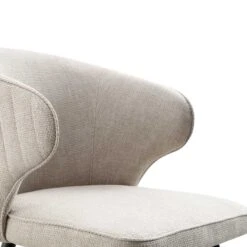 Langham Set Of 2 Oatmeal Woven Fabric Carver Dining Chairs With Fluted Back 24 Langham Set Of 2 Oatmeal Woven Fabric Carver Dining Chairs With Fluted Back -Daals DCH 2143 TAUPE WOV 2P detail2