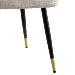 Langham Set Of 2 Oatmeal Woven Fabric Carver Dining Chairs With Fluted Back 26 Langham Set Of 2 Oatmeal Woven Fabric Carver Dining Chairs With Fluted Back -Daals DCH 2143 TAUPE WOV 2P detail4