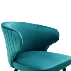 Langham Set Of 2 Teal Velvet Upholstered Carver Dining Chairs 20 Langham Set Of 2 Teal Velvet Upholstered Carver Dining Chairs -Daals DCH 2143 TEAL VEL 2P detail1