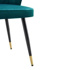 Langham Set Of 2 Teal Velvet Upholstered Carver Dining Chairs 22 Langham Set Of 2 Teal Velvet Upholstered Carver Dining Chairs -Daals DCH 2143 TEAL VEL 2P detail3