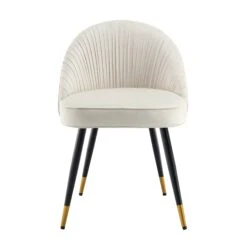 Miyae Set Of 2 Pleated Champange Velvet Upholstered Dining Chairs 16 Miyae Set Of 2 Pleated Champange Velvet Upholstered Dining Chairs -Daals DCH 2144 CHAMP VEL 2P WB3