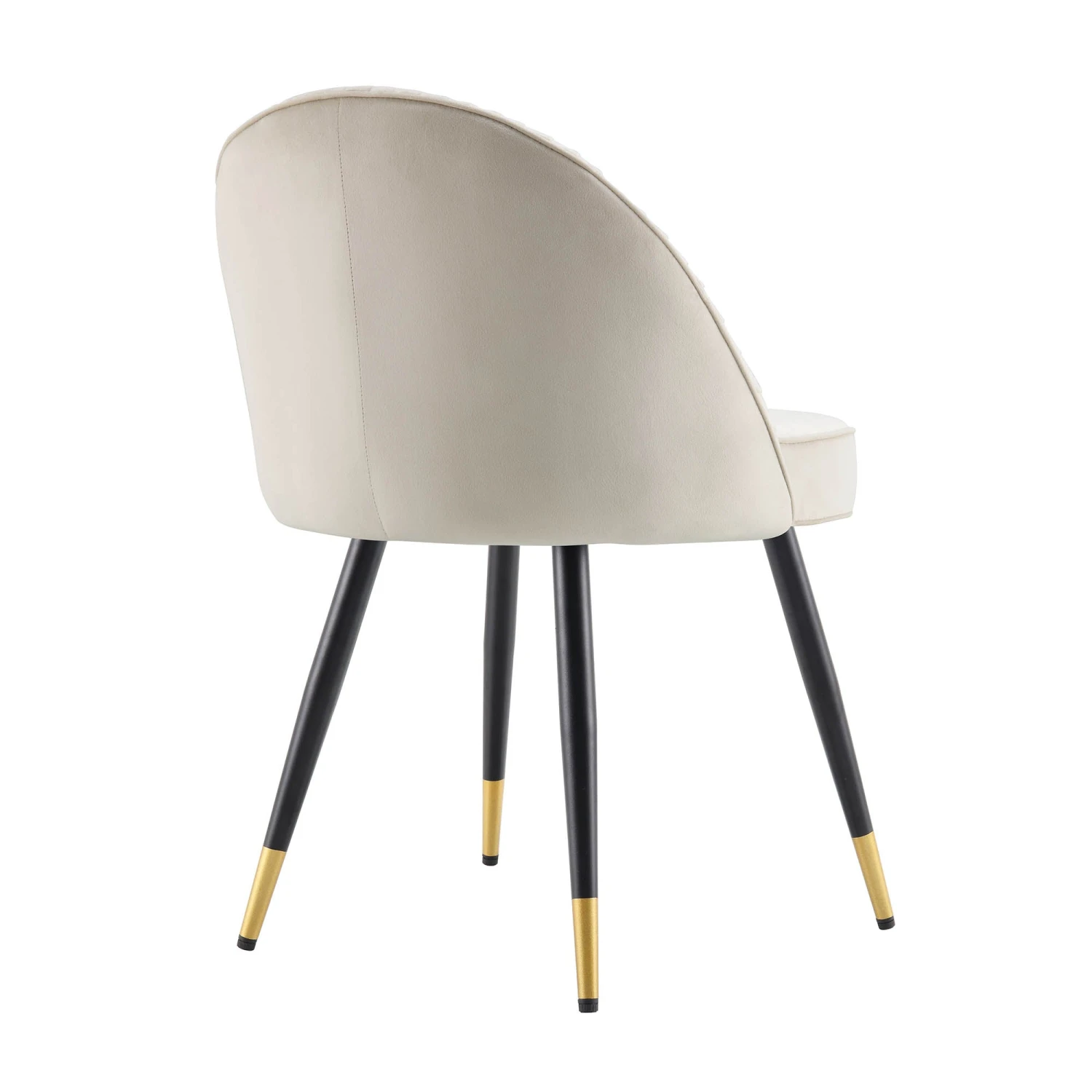 Miyae Set Of 2 Pleated Champange Velvet Upholstered Dining Chairs 8 Miyae Set Of 2 Pleated Champange Velvet Upholstered Dining Chairs - Image 8