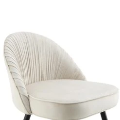 Miyae Set Of 2 Pleated Champange Velvet Upholstered Dining Chairs 20 Miyae Set Of 2 Pleated Champange Velvet Upholstered Dining Chairs -Daals DCH 2144 CHAMP VEL 2P detail1