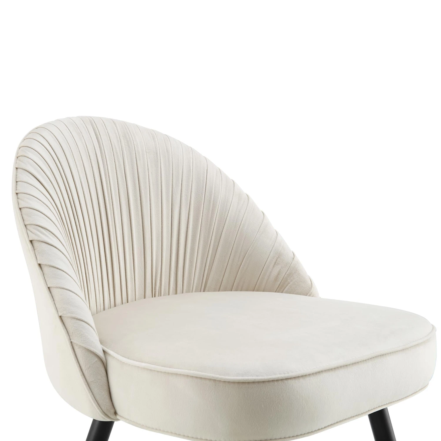 Miyae Set Of 2 Pleated Champange Velvet Upholstered Dining Chairs 9 Miyae Set Of 2 Pleated Champange Velvet Upholstered Dining Chairs - Image 9