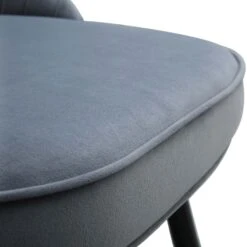 Miyae Set Of 2 Pleated Light Grey Velvet Upholstered Dining Chairs -Daals DCH 2144 LIGHTGREY VEL 2P detail4