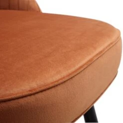 Miyae Set Of 2 Pleated Burnt Orange Velvet Upholstered Dining Chairs 23 Miyae Set Of 2 Pleated Burnt Orange Velvet Upholstered Dining Chairs -Daals DCH 2144 ORANGE VEL 2P detail4
