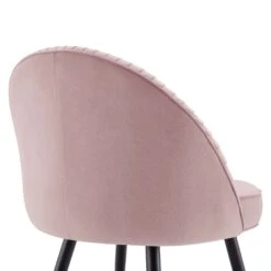 Miyae Set Of 2 Pleated Pale Pink Velvet Upholstered Dining Chairs 21 Miyae Set Of 2 Pleated Pale Pink Velvet Upholstered Dining Chairs -Daals DCH 2144 PINK VEL 2P detail2