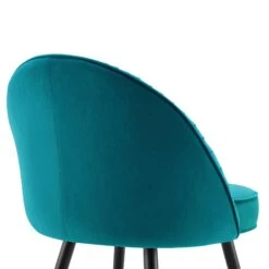 Miyae Set Of 2 Pleated Teal Velvet Upholstered Dining Chairs -Daals DCH 2144 TEAL VEL 2P detail2