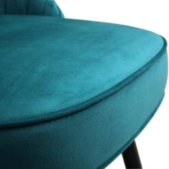 Miyae Set Of 2 Pleated Teal Velvet Upholstered Dining Chairs -Daals DCH 2144 TEAL VEL 2P detail4