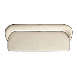 Oakley Champagne Velvet Upholstered 3 Seater Dining Bench With Contrast Piping -Daals DCH 2147 CHAMP VEL WB4