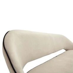 Oakley Champagne Velvet Upholstered 3 Seater Dining Bench With Contrast Piping -Daals DCH 2147 CHAMP VEL detail1