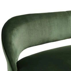 Oakley Dark Green Velvet Upholstered 3 Seater Dining Bench With Contrast Piping -Daals DCH 2147 DARKGREEN VEL detail1