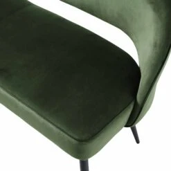 Oakley Dark Green Velvet Upholstered 3 Seater Dining Bench With Contrast Piping -Daals DCH 2147 DARKGREEN VEL detail2