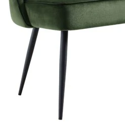Oakley Dark Green Velvet Upholstered 3 Seater Dining Bench With Contrast Piping -Daals DCH 2147 DARKGREEN VEL detail3