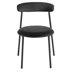 Donna Set Of 2 Charcoal Velvet Dining Chairs -Daals DCH 2149 CHARCOAL VEL 2P WB2