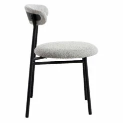 Donna Set Of 2 Light Grey Boucle Dining Chairs -Daals DCH 2149 GREY BOUCLE 2P WB4