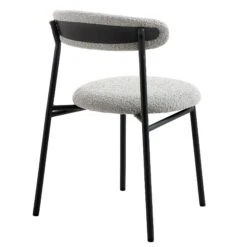 Donna Set Of 2 Light Grey Boucle Dining Chairs -Daals DCH 2149 GREY BOUCLE 2P WB5