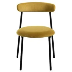 Donna Set Of 2 Mustard Yellow Velvet Dining Chairs -Daals DCH 2149 MUSTARD VEL 2P WB2