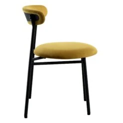 Donna Set Of 2 Mustard Yellow Velvet Dining Chairs -Daals DCH 2149 MUSTARD VEL 2P WB4