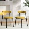 Donna Set Of 2 Mustard Yellow Velvet Dining Chairs