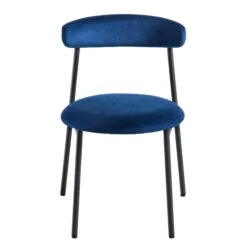 Donna Set Of 2 Navy Blue Velvet Dining Chairs -Daals DCH 2149 NAVY VEL 2P WB2