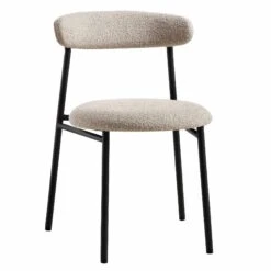 Donna Set Of 2 Taupe Boucle Dining Chairs -Daals DCH 2149 TAUPE BOUCLE 2P WB3