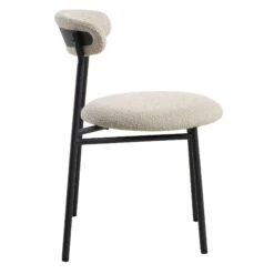 Donna Set Of 2 Taupe Boucle Dining Chairs -Daals DCH 2149 TAUPE BOUCLE 2P WB4