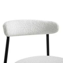 Donna Set Of 2 White Boucle Dining Chairs -Daals DCH 2149 WHITE BOUCLE 2P detail1